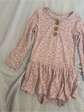 Posh Peanut Dusty Rose Floral Long Sleeve Dress